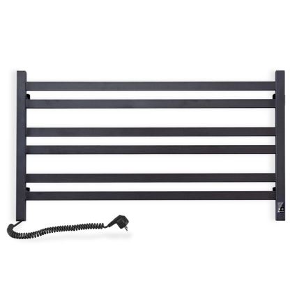 Електрична сушарка для рушників з термостатом AVANGARD 181W 50x90 cm чорна ліва