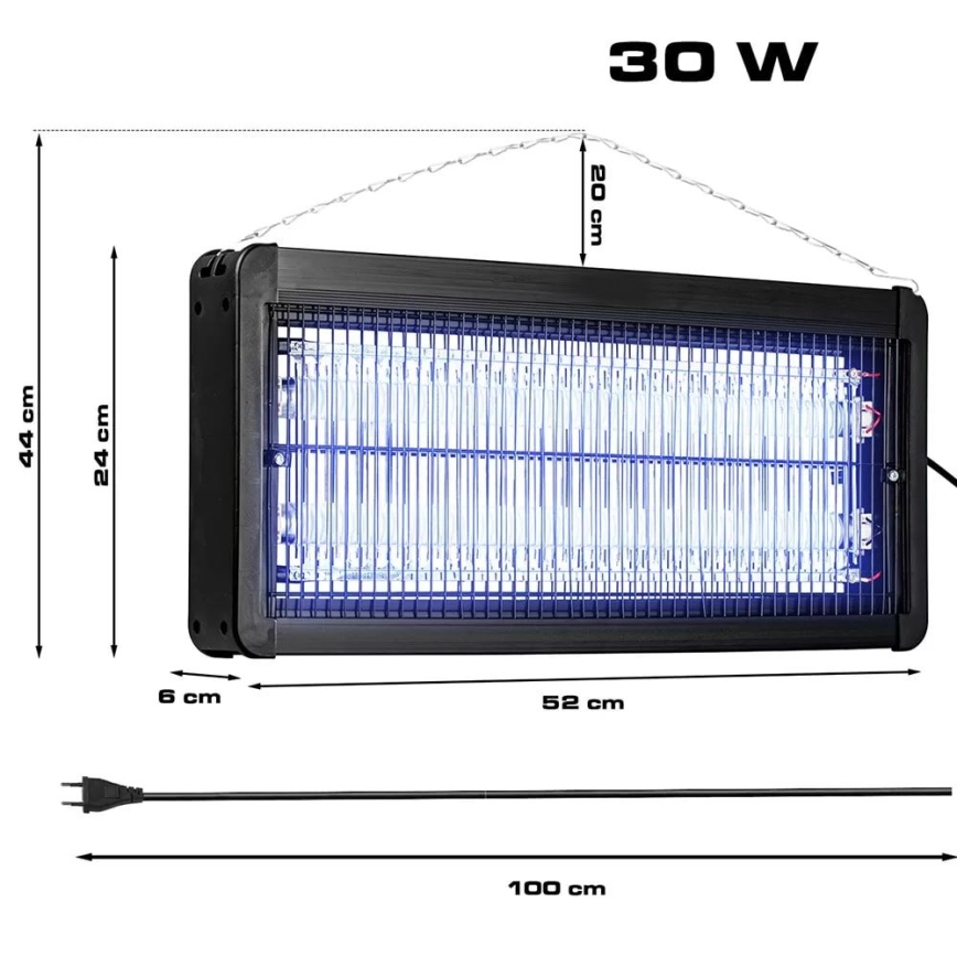 Електричний зловлювач комах 2x15W/230V 120 м²