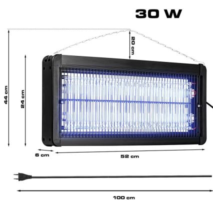 Електрична пастка для комах 2x15W/230V 120 м²