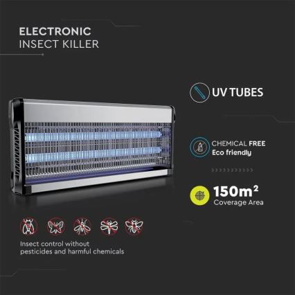 Електрична пастка для комах 2x20W/230V 150 м²