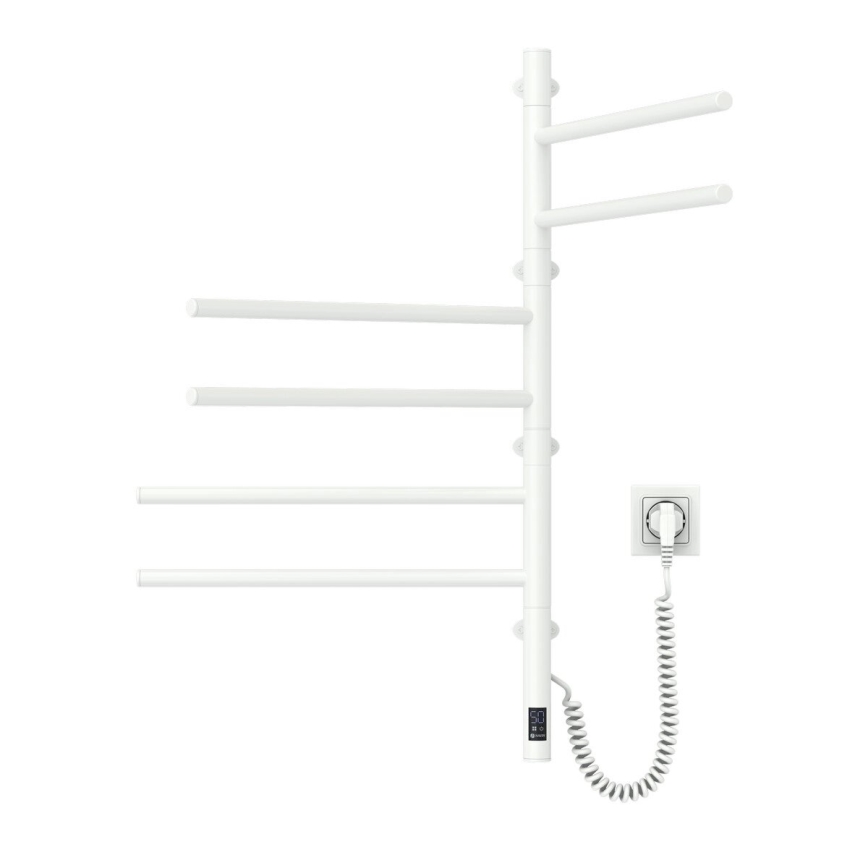 Електрична поворотна рушникосушка з терморегулятором ARABESQUE 196W/230V 81,8 см IP44 білий