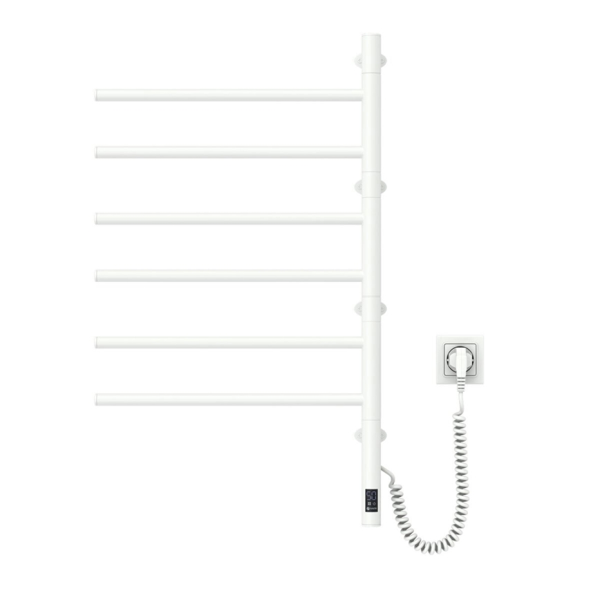 Електрична поворотна рушникосушка з терморегулятором ARABESQUE 196W/230V 81,8 см IP44 білий