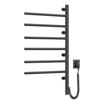 Електрична поворотна рушникосушка з терморегулятором ARABESQUE 196W/230V 81,8 см IP44 чорний