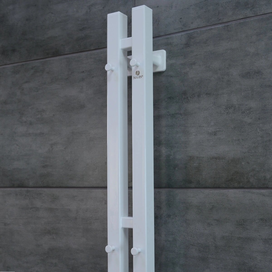 Електрична рушникосушка з терморегулятором SILOUETTE 187W/230V 120,6 см IP44 біла права квадратна