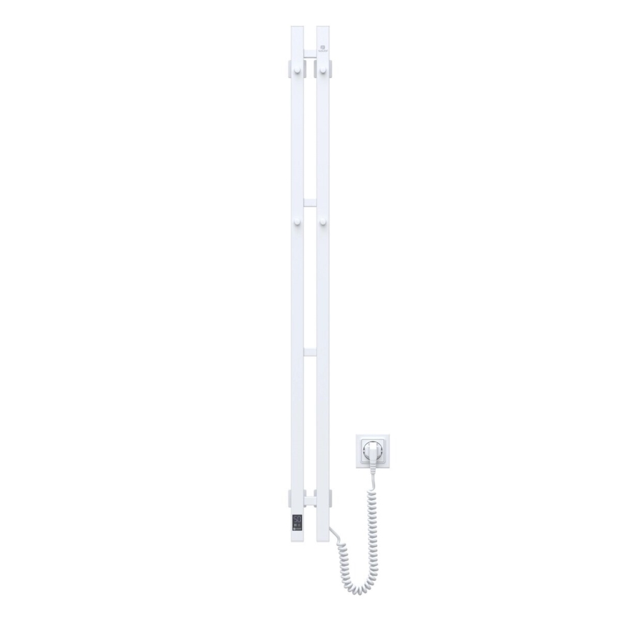 Електрична рушникосушка з терморегулятором SILOUETTE 187W/230V 120,6 см IP44 біла права квадратна