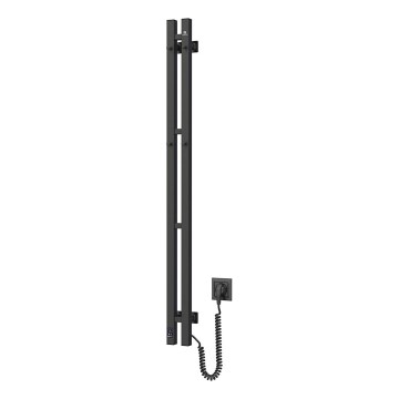 Електрична рушникосушка з терморегулятором SILOUETTE 187W/230V 120,6 см IP44 чорна права квадратна