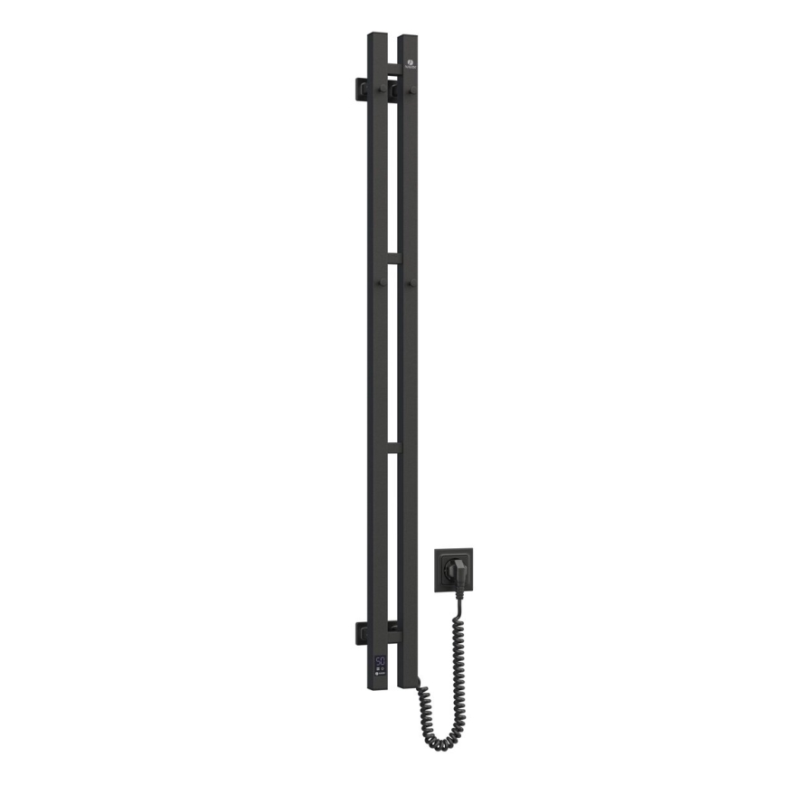 Електрична рушникосушка з терморегулятором SILOUETTE 187W/230V 120,6 см IP44 чорна права квадратна