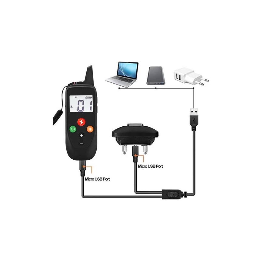 Електричний нашийник для дресирування собак 52см 500м 3,7V 300 mAh IP67