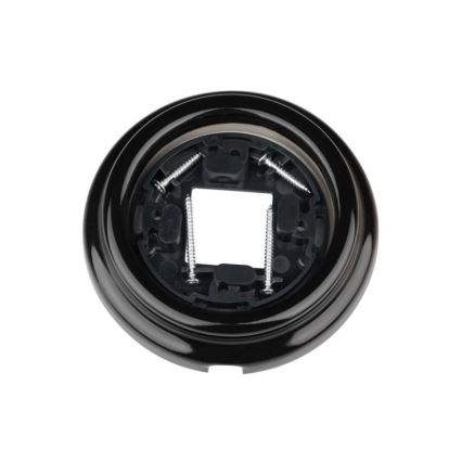 Elhard - Настенная керамическая ретро-розетка для дома с рамкой SCHUKO 230V чёрная