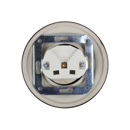 Elhard - Керамическая ретро-розетка для дома без рамки SCHUKO 230V чёрная