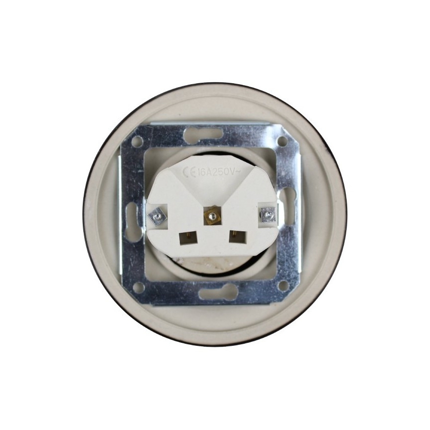 Elhard - Керамическая ретро-розетка для дома без рамки SCHUKO 230V чёрная