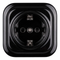 Elhard - Керамическая ретро-розетка для дома с рамкой SCHUKO 230V чёрная
