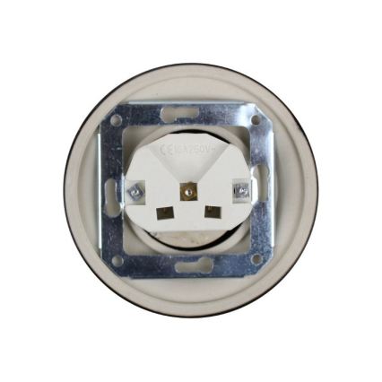 Elhard - Керамическая ретро-розетка для дома с рамкой SCHUKO 230V черная
