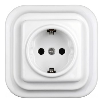 Elhard - керамическая ретро-розетка SCHUKO для дома с рамкой, 230 В, белая