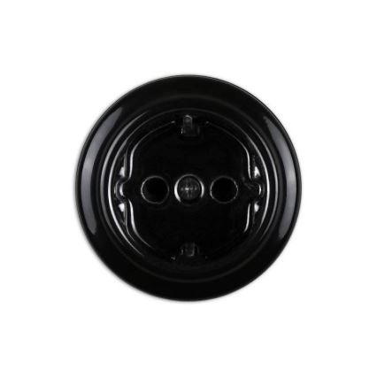 Elhard - Керамічна ретро-розетка SCHUKO 230V чорна