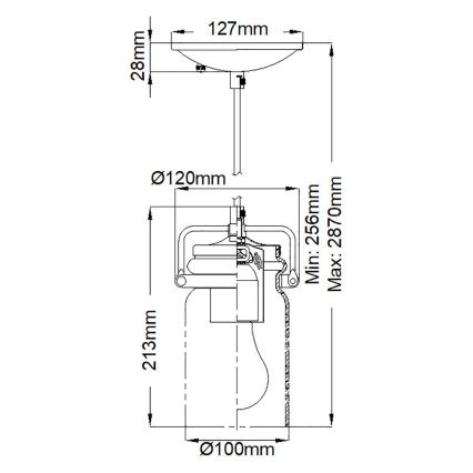 Elstead KL-BRINLEY-MP-OZ - Підвісна люстра BRINLEY 1xE27/60W/230V антрацит