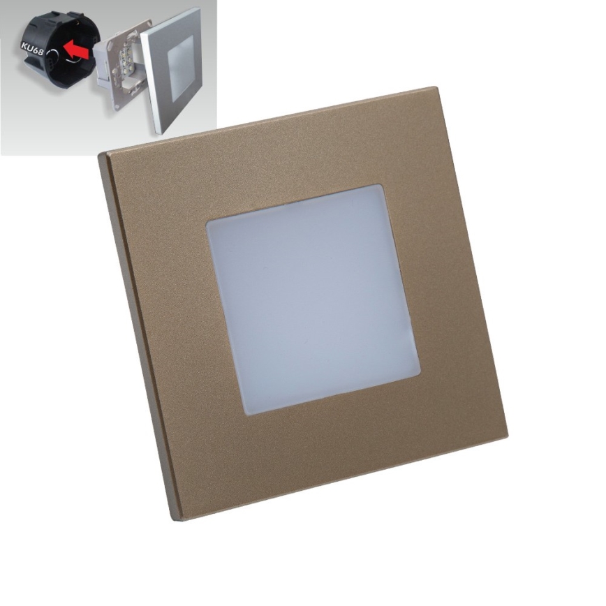 Emithor 48334 - Вбудований LED світильник STEP LIGHT LED/1W/230V золотий