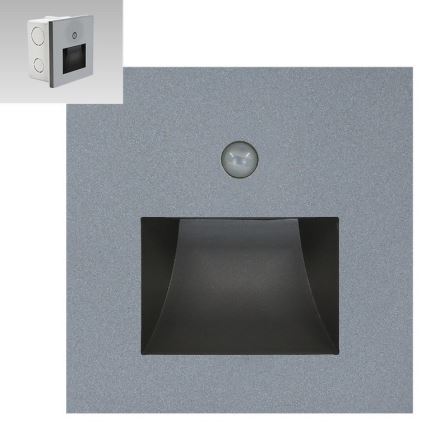 Emithor 70416 - Світлодіодний світильник для сходів з датчиком SUNNY LED/1W/230V 4000K сірий