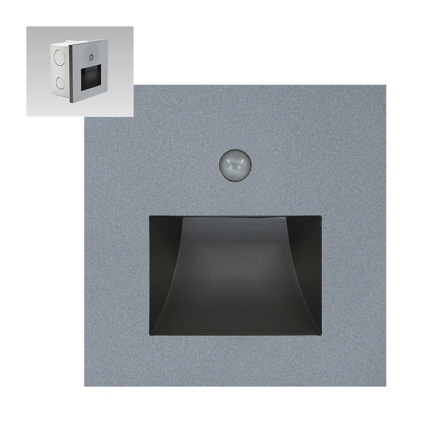 Emithor 70416 - Світлодіодний світильник для сходів з датчиком SUNNY LED/1W/230V 4000K сірий