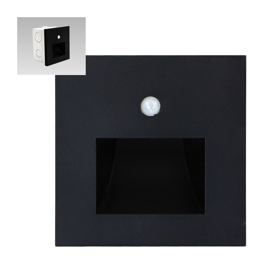 Emithor 70418 - Светодиодный лестничный светильник с датчиком SUNNY LED/1W/230V 4000K черный