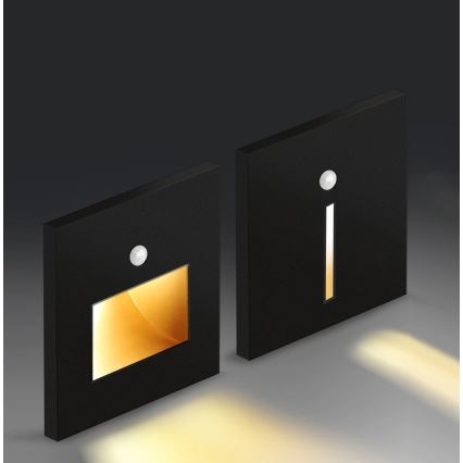 Emithor 70418 - Світлодіодний світильник для сходів з датчиком SUNNY LED/1W/230V 4000K чорний