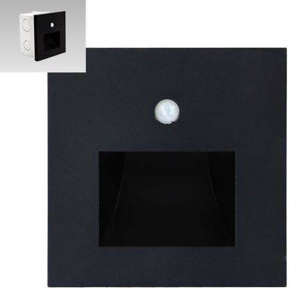 Emithor 70418 - Світлодіодний світильник для сходів з датчиком SUNNY LED/1W/230V 4000K чорний