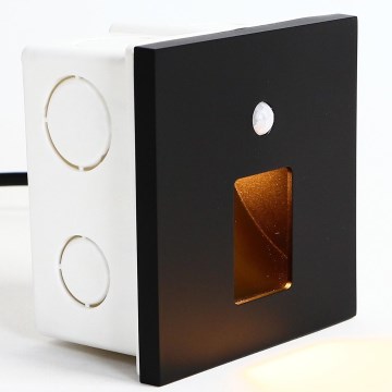Emithor 70424 - світильник для сходів LED з датчиком VIX LED/1W/230V 4000K чорний