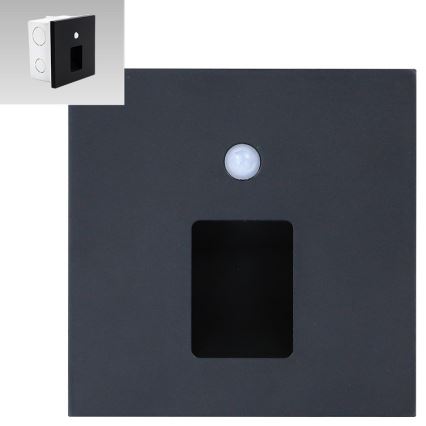 Emithor 70424 - Світлодіодний світильник для сходів з датчиком VIX LED/1W/230V 4000K чорний