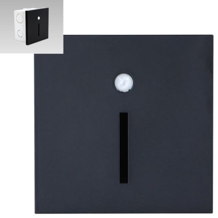 Emithor 70430 - Светодиодный лестничный светильник с датчиком LINE LED/1W/230V черный