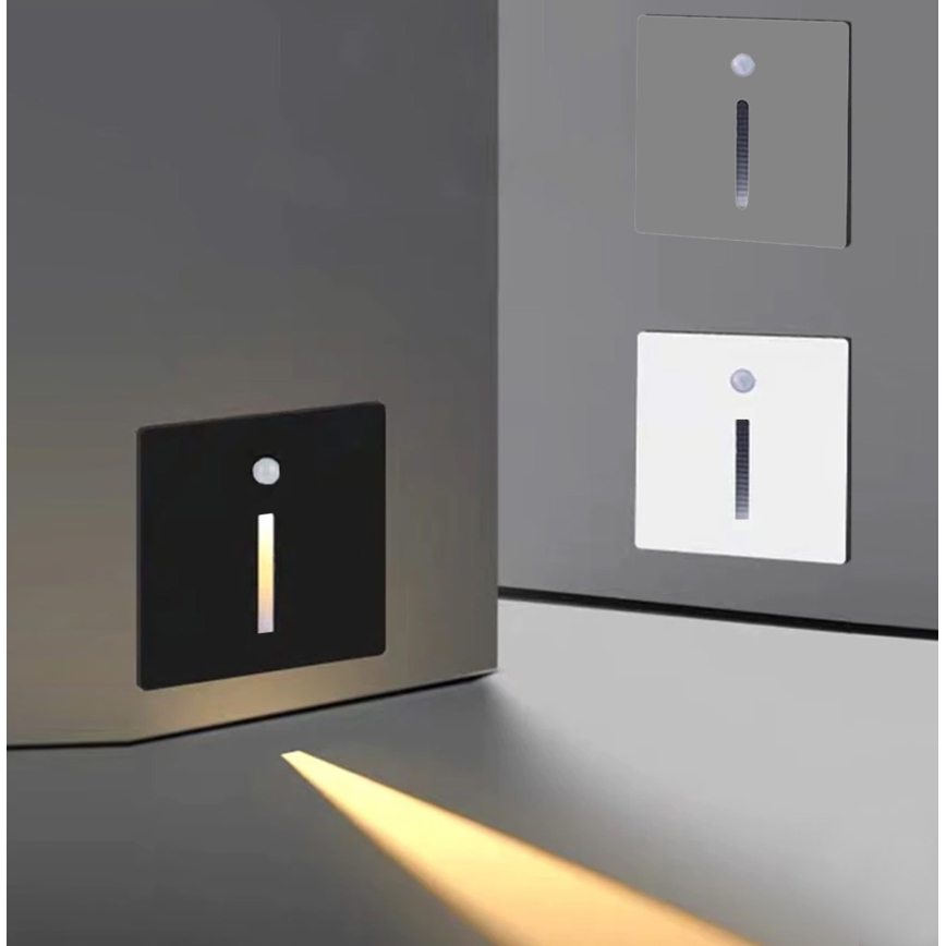 Emithor 70430 - Світлодіодний світильник для сходів з датчиком LINE LED/1W/230V чорний
