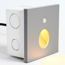 Emithor 70434 - Светодиодный лестничный светильник с датчиком OLIVE LED/1W/230V 4000K серый
