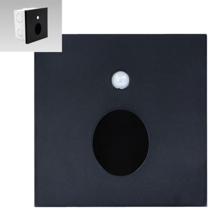 Emithor 70436 - Світлодіодний світильник для сходів з датчиком OLIVE LED/1W/230V 4000K чорний
