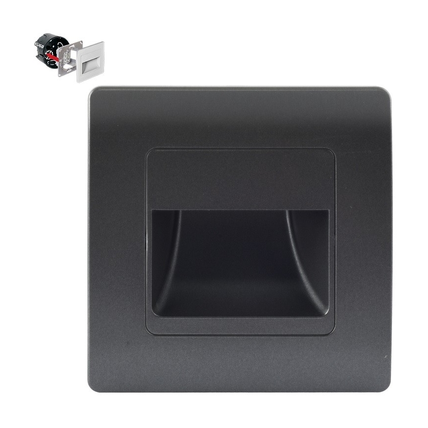 Emithor 70438 - Светильник для лестницы LED STEP LIGHT LED/1W/230V 4000K черный