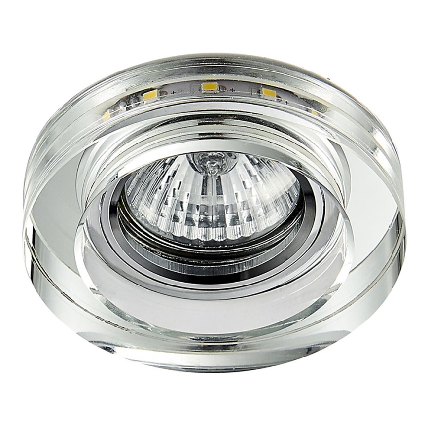 Emithor 71104 - Светодиодный встроенный светильник ELEGANT DOUBLE LIGHT GU10/50W + LED/3W STRIPE