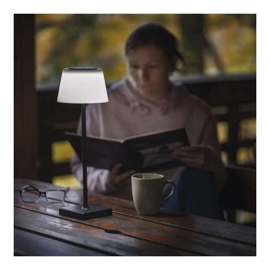 Акумуляторна LED лампа з регулюванням яскравості KATIE LED/4W/10V 1800mAh IP44 CRI 90 чорний