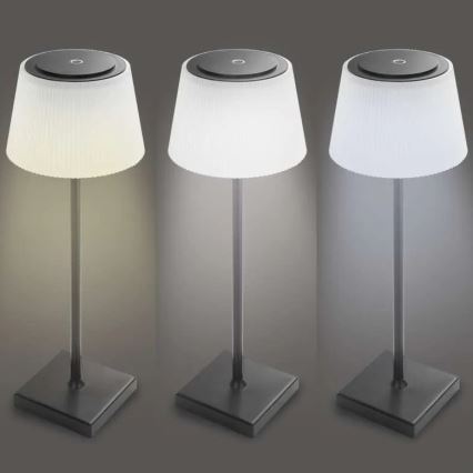 Акумуляторна LED лампа з регулюванням яскравості KATIE LED/4W/10V 1800mAh IP44 CRI 90 чорний