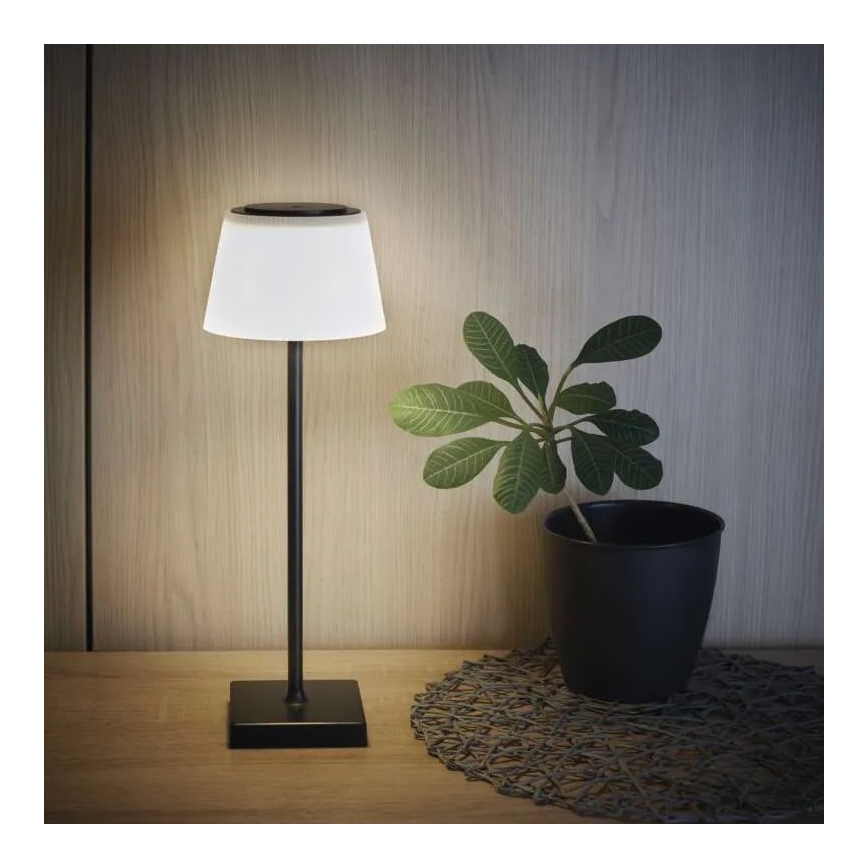 Акумуляторна LED лампа з регулюванням яскравості KATIE LED/4W/10V 1800mAh IP44 CRI 90 чорний