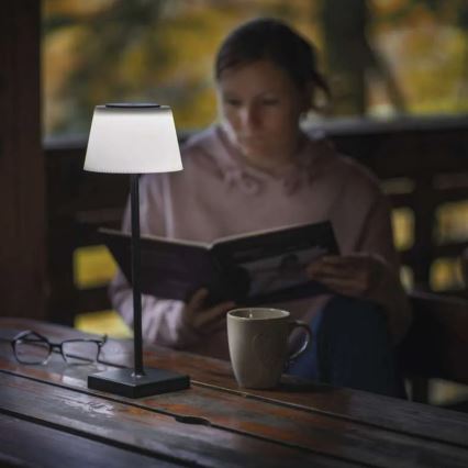 Акумуляторна LED лампа з регулюванням яскравості KATIE LED/4W/10V 1800mAh IP44 CRI 90 чорний