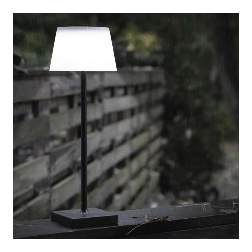 Акумуляторна LED лампа з регулюванням яскравості KATIE LED/4W/10V 1800mAh IP44 CRI 90 чорний
