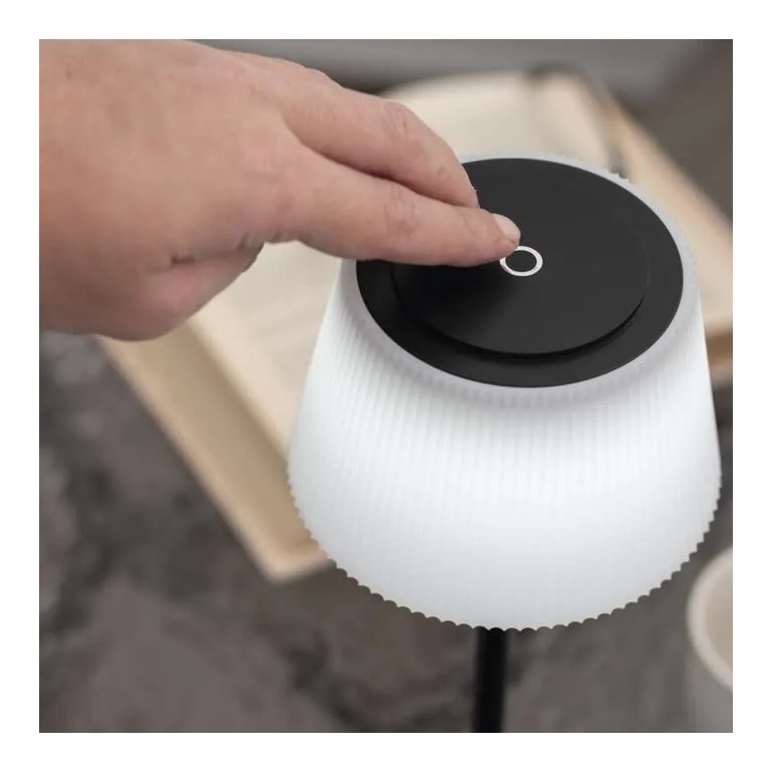 Акумуляторна LED лампа з регулюванням яскравості KATIE LED/4W/10V 1800mAh IP44 CRI 90 чорний