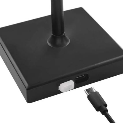 Акумуляторна LED лампа з регулюванням яскравості KATIE LED/4W/10V 1800mAh IP44 CRI 90 чорний