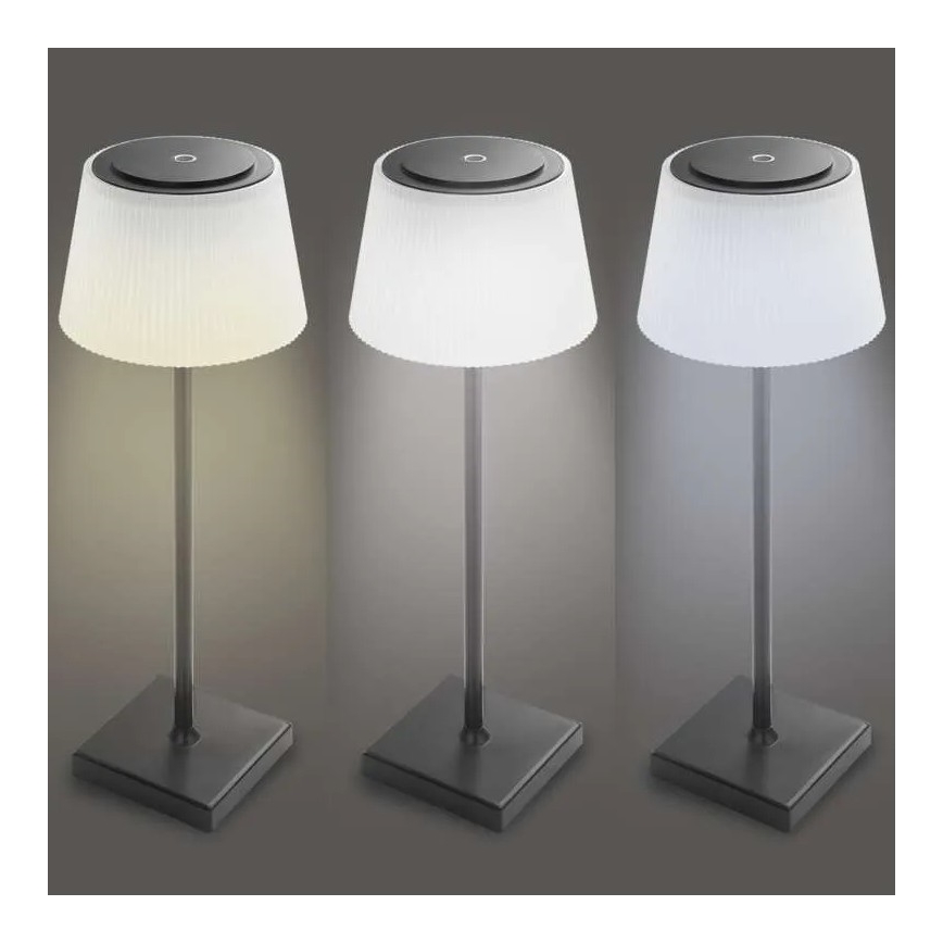 Акумуляторна LED лампа з регулюванням яскравості KATIE LED/4W/10V 1800mAh IP44 CRI 90 чорний