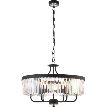 Endon 100711 - Люстра на ланцюзі CHESTERFIELD 6xE14/6W/230V діам. 55 см чорна