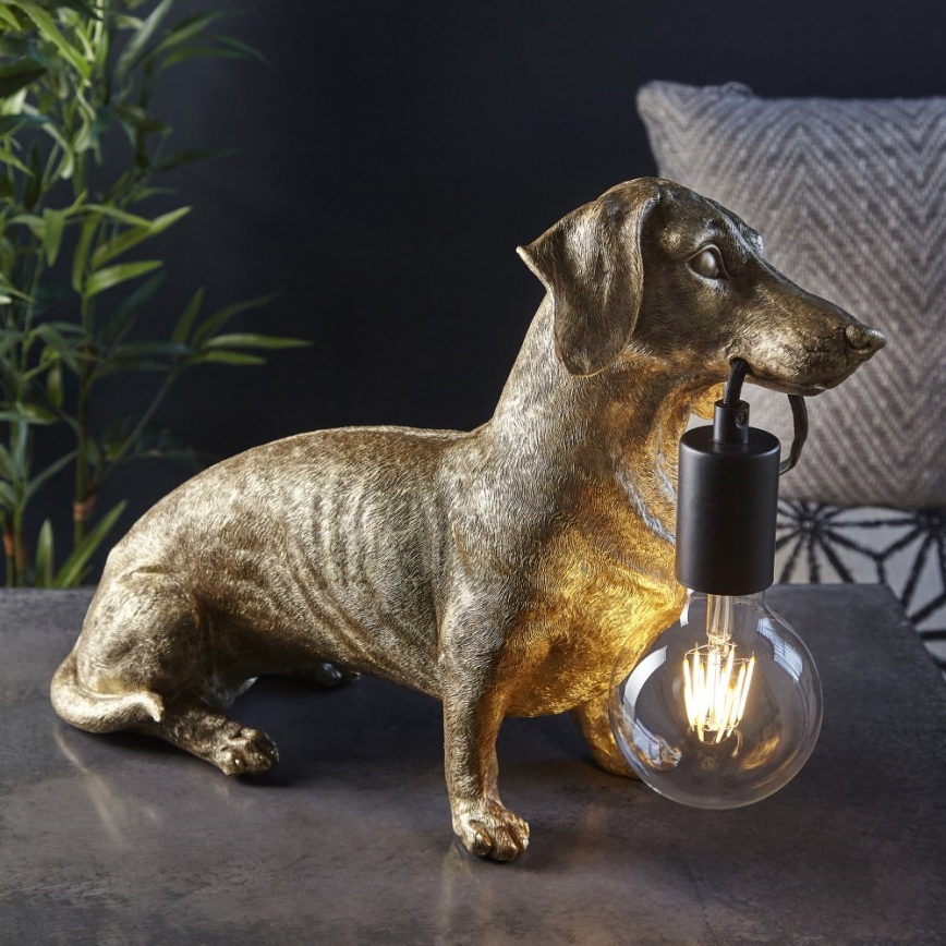 Endon 101187 - Настільна лампа DACHSHUND 1xE27/10W/230V золотий