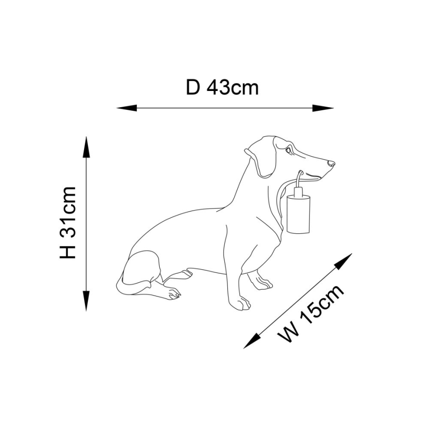 Endon 101187 - Настільна лампа DACHSHUND 1xE27/10W/230V золотий