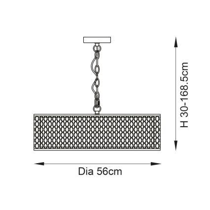 Endon 101569 - Подвесная люстра на цепи CORDERO 3xE27/10W/230V золотая