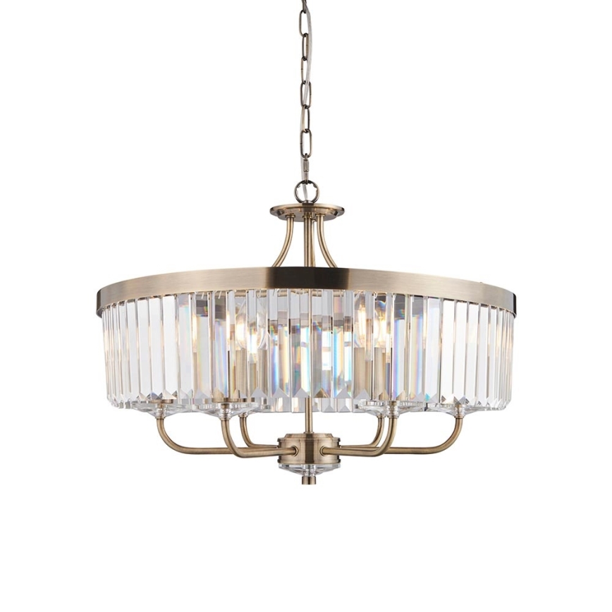 Endon 102505 - Елегантна люстра на ланцюгу 6xE14/6W/230V, діаметр 55 см, латунь