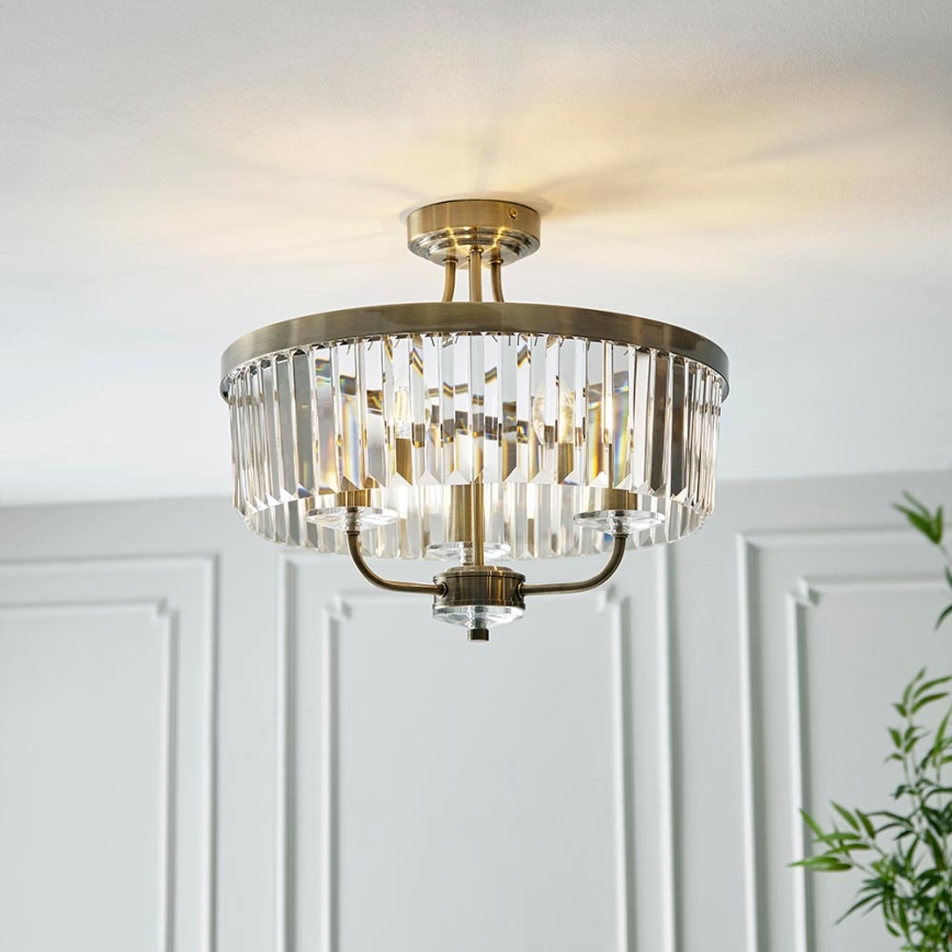 Endon 102506 - Припотолочная люстра CHESTERFIELD 3xE14/6W/230V диаметр 45 cm латунная