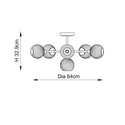 Endon 104050 - Люстра на штанге ALLEGRA 6xE14/7W/230V блестящий хром/прозрачный