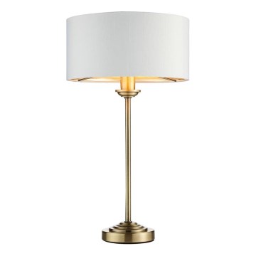 Endon 104054 - Настільна лампа HIGHCLERE 1xE14/7W/230V білий/латунний діаметр 25 cm
